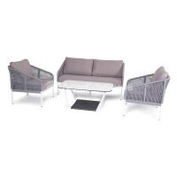 Лаунж-зона 4SIS Канны 4-местная из роупа со столиком Канны Цвет: светло-серый