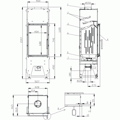 Каминная топка Bef home Tower 5 h