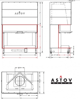 Каминная топка АСТОВ П3С 11074 Каминная топка АСТОВ П3С 11074