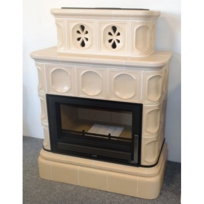 Печь-камин ABX KARELIE P, с кафельным цоколем (песчаный)