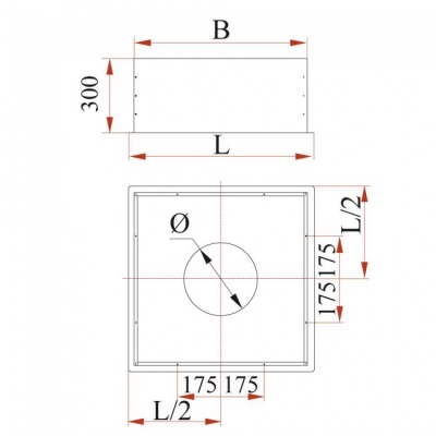 Узел прохода перекрытия Дымок 0.5 мм с изоляцией, d=300 мм