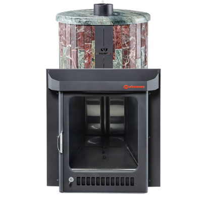 Дровяная печь Ферингер Малютка ПФ в облицовке Жадеит+Россо Леванте, до 18 м³ Дровяная печь Ферингер Малютка ПФ в облицовке Жадеит+Россо Леванте, до 18 м³