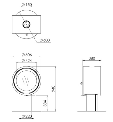 Камин Dik Geurts Odin Front Base