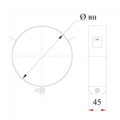 Хомут под растяжки Дымок 0.5 мм с изоляцией, d=300 мм