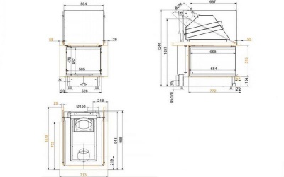 Каминная топка Brunner Panorama 51/66/50/66  Каминная топка Brunner Panorama 51/66/50/66
