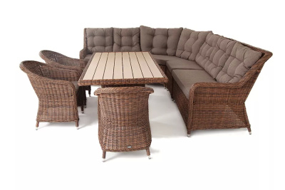 Обеденная группа угловая 4SIS Бергамо на 6 персон Цвет: коричневый Обеденная группа угловая 4SIS Бергамо на 6 персон Цвет: коричневый