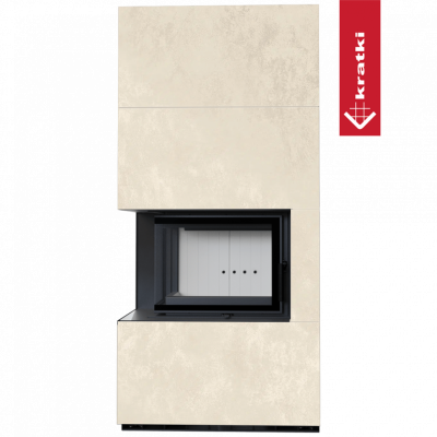 Каминокомплект Kratki PRO FLOKI BOX OXIDE BIANCO, угловое стекло слева Каминокомплект Kratki PRO FLOKI BOX OXIDE BIANCO, угловое стекло слева