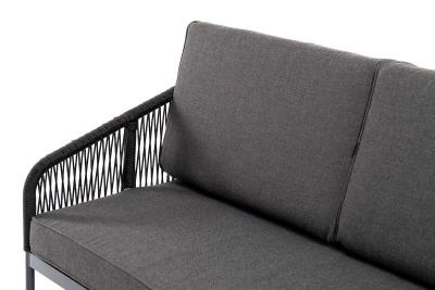 Диван 4SIS Канны 3-местный из роупа Цвет: темно-серый (RAL7024) шагрень, темно-серый, Savana Grafit