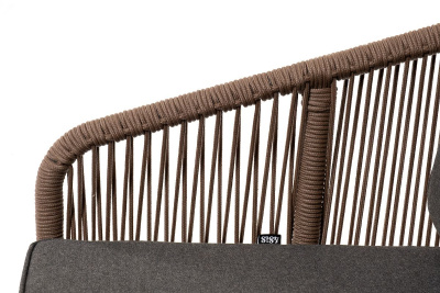 Лаунж-зона 4SIS Канны 4-местная из роупа со столиком Гранада Цвет: серый гранит, дуб, коричневый, темно-серый