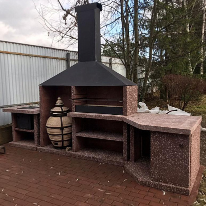 Барбекю комплекс с тандыром в цвете московский гравий