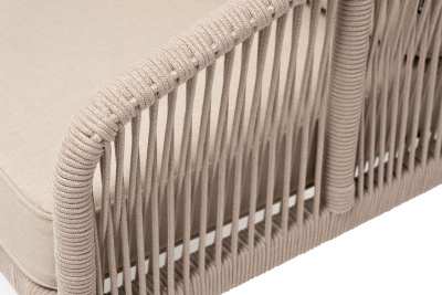 Кресло 4SIS Канны из роупа, каркас белый муар, роуп бежевый, ткань бежевая 052 Кресло 4SIS Канны из роупа, каркас белый муар, роуп бежевый, ткань бежевая 052