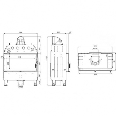 Топка Defro Home Intra LA, 16кВт, 965/535 мм