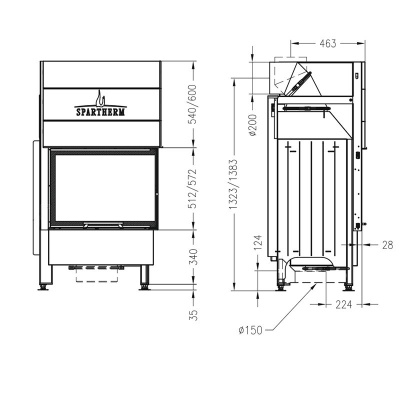 Каминная топка Spartherm Varia 2Rh 4S Каминная топка Spartherm Varia 2Rh 4S
