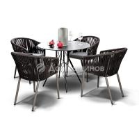 Обеденная группа 4SIS Конте-В с круглым столом Цвет: серый гранит