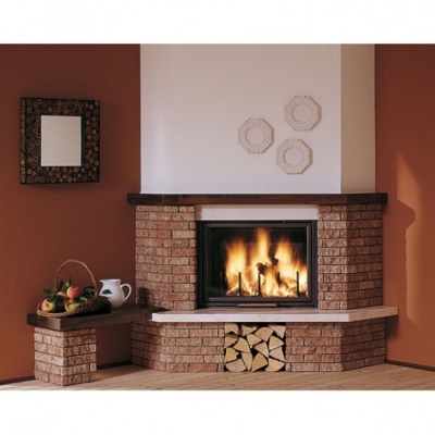 Каминная облицовка Palazzetti Parenzo Rosso Asiago, с 2 банкетами Каминная облицовка Palazzetti Parenzo Rosso Asiago, с 2 банкетами