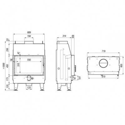 Топка Defro Home Impuls SM, 8кВт, 670/450мм