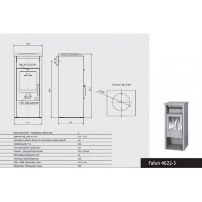 Печь-камин ABX Falun (серая сталь)
