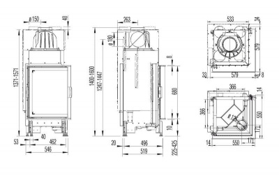 Каминная топка Austroflamm 55x55x68 K