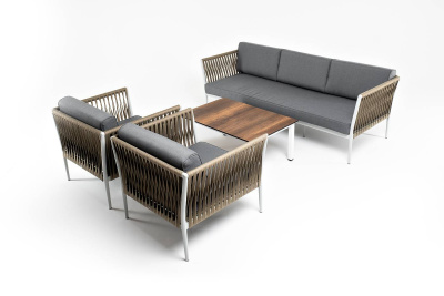 Лаунж-зона 4SIS Касабланка на 5 персон из роупа Цвет: серый