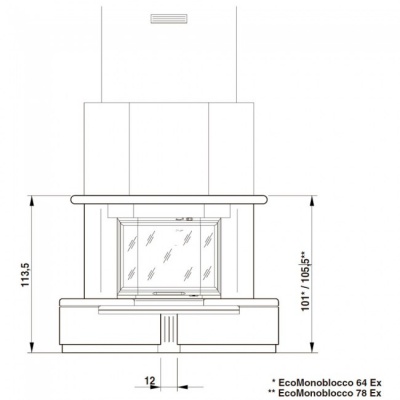 Каминная облицовка Palazzetti New Orleans, под Embl 64 exg Каминная облицовка Palazzetti New Orleans, под Embl 64 exg