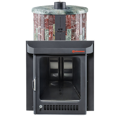 Дровяная печь Ферингер Макси ПФ в облицовке Жадеит+Россо Леванте, до 38 м³ Дровяная печь Ферингер Макси ПФ в облицовке Жадеит+Россо Леванте, до 38 м³