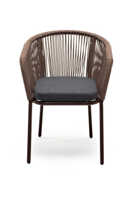 Стул из роупа 4SIS Марсель Цвет: коричневый муар, темно-серый