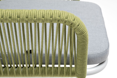 Стул из роупа 4SIS Лион каркас из стали светло-серый (RAL7035) муар, роуп салатовый меланж, ткань светло-серая Стул из роупа 4SIS Лион каркас из стали светло-серый (RAL7035) муар, роуп салатовый меланж, ткань светло-серая