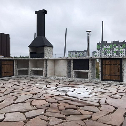Барбекю кухня из термобетона с мраморной крошкой