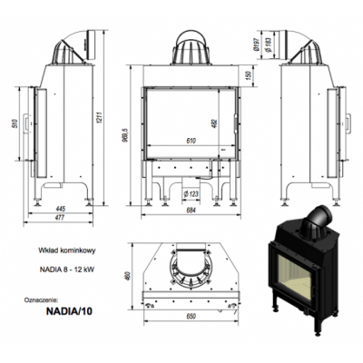 Каминная топка Kratki Nadia 10 Каминная топка Kratki Nadia 10