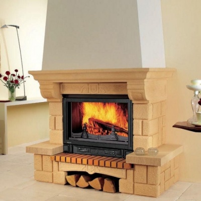 Каминная облицовка Supra-Russia Sardane SR, желтый, с каменной балкой, универсальная Каминная облицовка Supra-Russia Sardane SR, желтый, с каменной балкой, универсальная