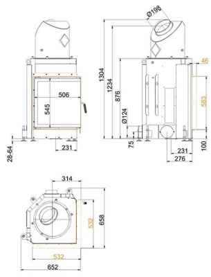 Каминная топка Brunner Eck-Kamine EК 57/52/52