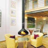 Камин Focus Ergofocus с трубой, помещение H-4 м, чёрный