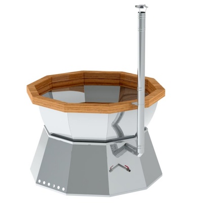Банный чан 10 граней на подставке с ветрозащитой AISI 304 Банный чан 10 граней на подставке с ветрозащитой AISI 304