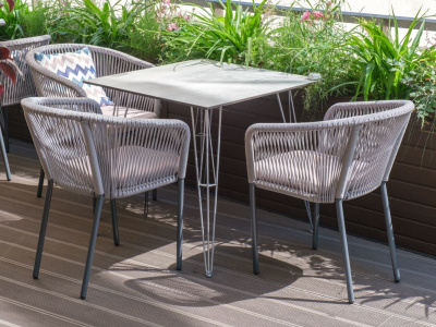 Стол обеденный 4SIS Руссо из HPL 90 Цвет: светло-серый