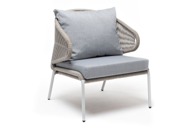 Кресло 4SIS Милан, каркас светло-серый муар, роуп серый меланж, ткань светло-серая Кресло 4SIS Милан, каркас светло-серый муар, роуп серый меланж, ткань светло-серая