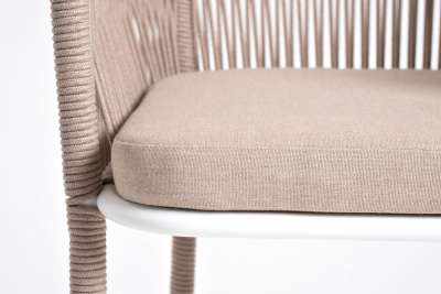 Стул барный 4SIS Марсель из роупа Цвет: белый муар, бежевый