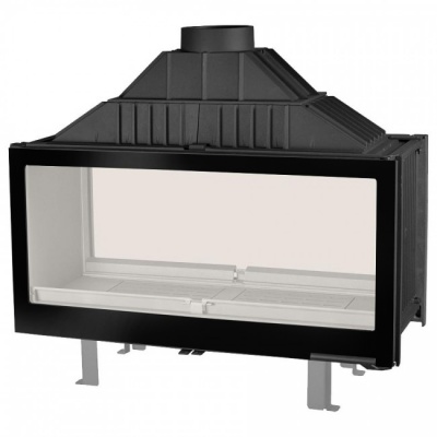 Каминная топка Liseo Castiron LCI 11 GDF BG, двусторонняя, черное стекло