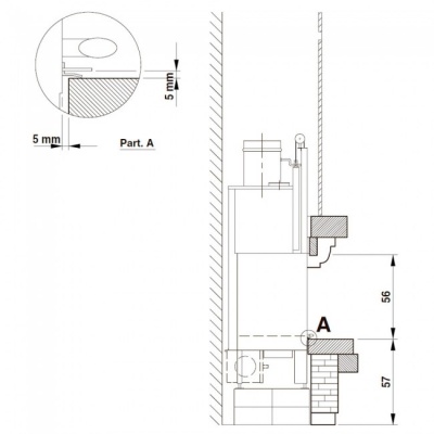 Каминная облицовка Palazzetti Courmayeur corner, под MBL 78 front