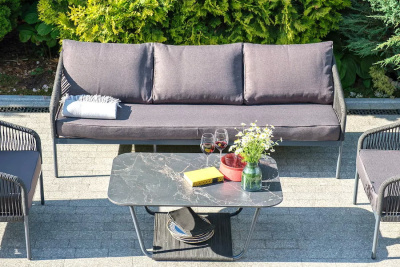 Диван 4SIS Канны трехместный из роупа Цвет: темно-серый Диван 4SIS Канны трехместный из роупа Цвет: темно-серый