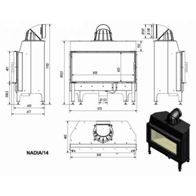 Каминная топка Kratki Nadia 14 Каминная топка Kratki Nadia 14