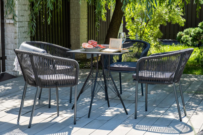 Интерьерный стол 4SIS Конте квадратный 70 Цвет: серый гранит