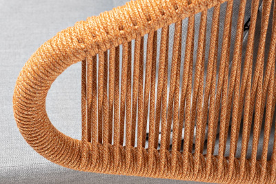 Кресло 4SIS Милан, каркас светло-серый муар, роуп оранжевый меланж, ткань светло-серая Кресло 4SIS Милан, каркас светло-серый муар, роуп оранжевый меланж, ткань светло-серая