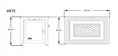 Стол-камин газовый Hampton
