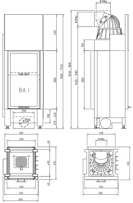 Каминная топка Schmid Lina FD 4580 h (туннельная версия) Каминная топка Schmid Lina FD 4580 h (туннельная версия)