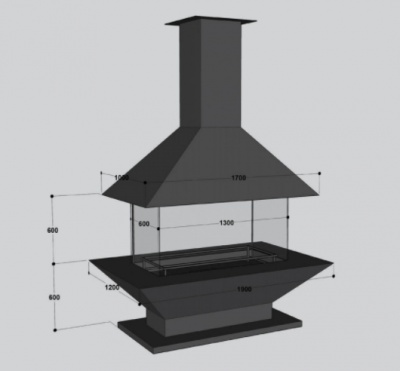 Островной камин Kavis LOFT