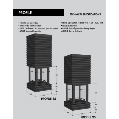 Островной камин PROFILE