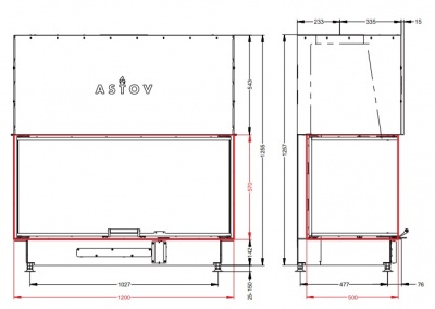 Каминная топка АСТОВ П3С 12057 Каминная топка АСТОВ П3С 12057