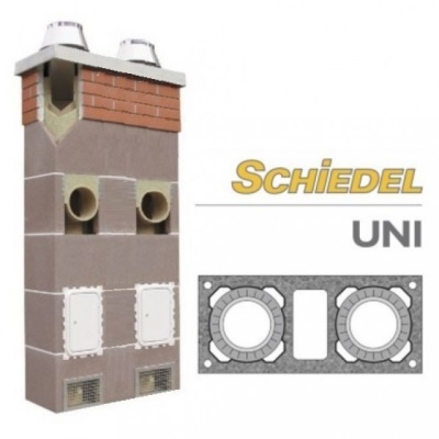 Керамический дымоход Schiedel UNI двухходовой с вент. каналом д=140 х140 мм, высота 6м Керамический дымоход Schiedel UNI двухходовой с вент. каналом д=140 х140 мм, высота 6м