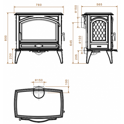 Печь-камин Dovre 760WD/E8 Печь-камин Dovre 760WD/E8