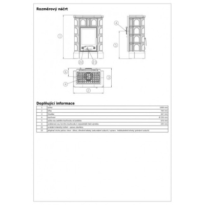 Печь-камин ABX BRITANIA L, с чугунной топкой, с кафельным цоколем (табак)